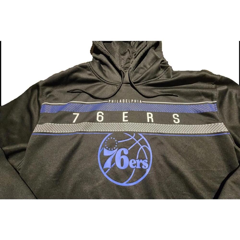 NBA Ultra Game 76ers Black Logo & Basketball Sweatshirt Size 2XL